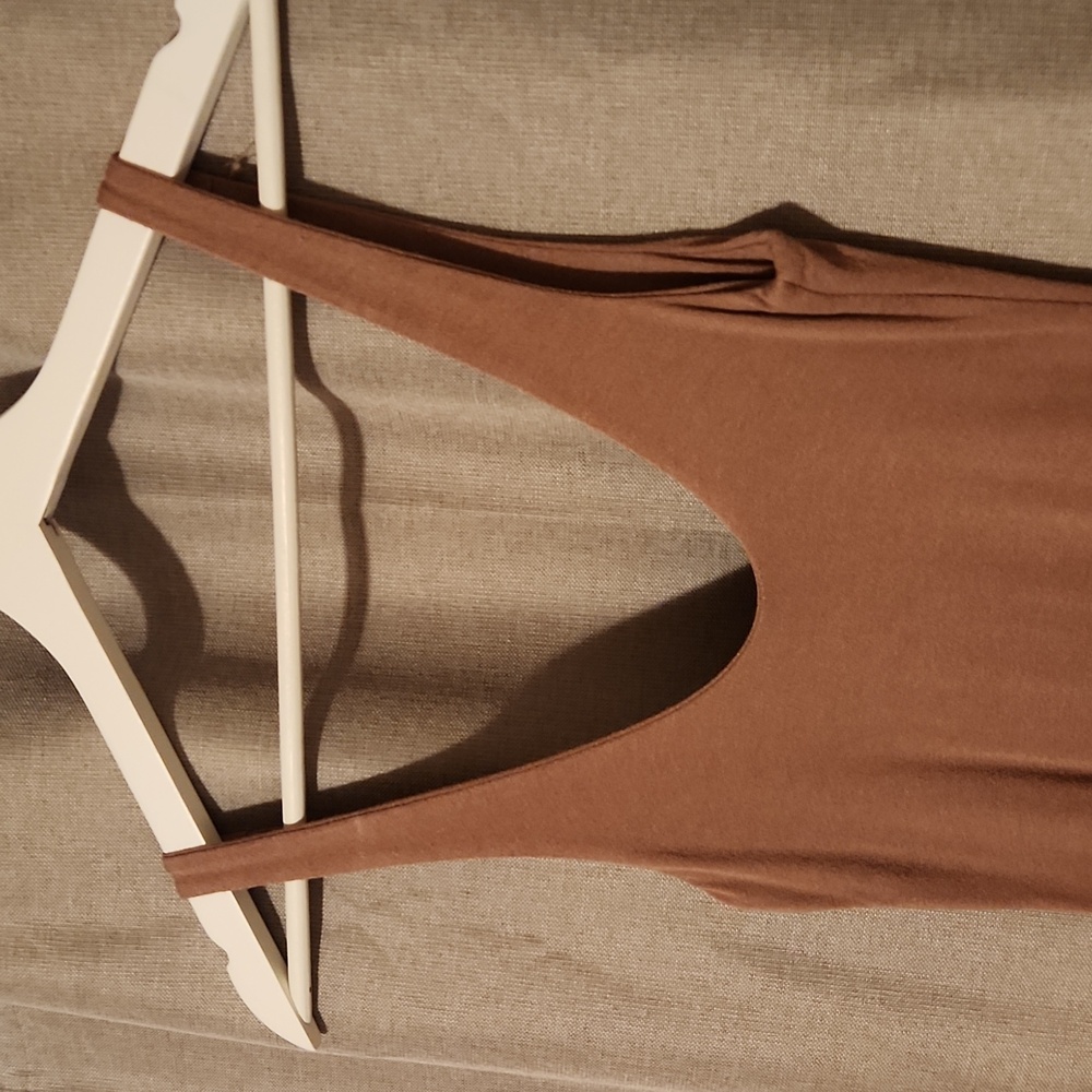 Naked Wardrobe Midi Dress - Mocha Taupe - Picture 2 of 4